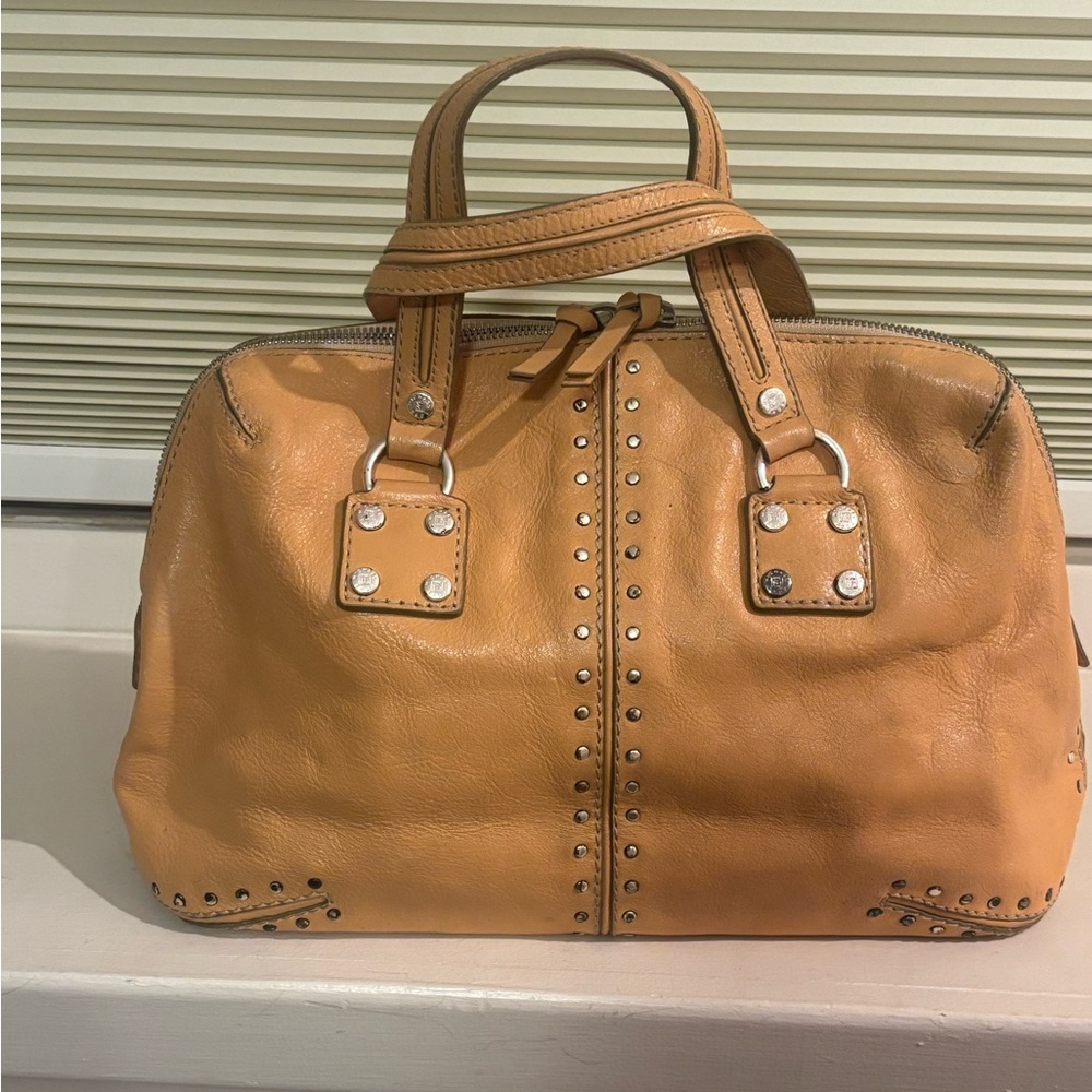 Michael Kors Tan Leather Studded Handbag